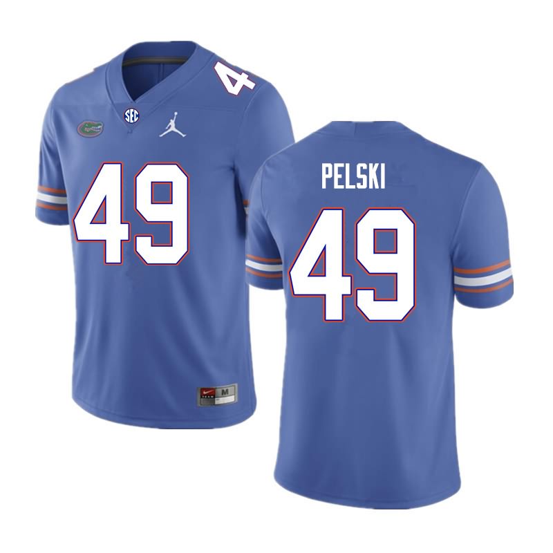 Men's NCAA Florida Gators Preston Pelski #49 Stitched Authentic Nike Royal College Football Jersey PWZ1665XY